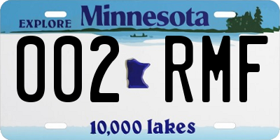 MN license plate 002RMF