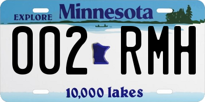 MN license plate 002RMH