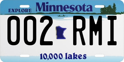 MN license plate 002RMI