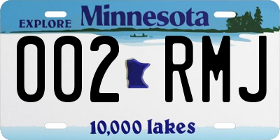 MN license plate 002RMJ