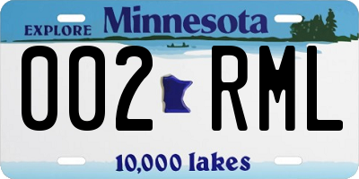 MN license plate 002RML