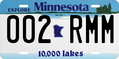 MN license plate 002RMM