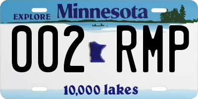 MN license plate 002RMP