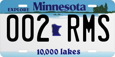 MN license plate 002RMS