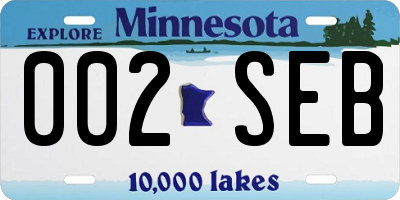 MN license plate 002SEB
