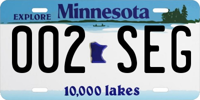 MN license plate 002SEG
