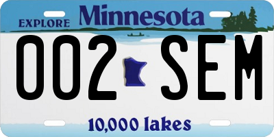 MN license plate 002SEM