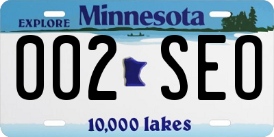 MN license plate 002SEO