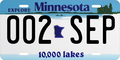 MN license plate 002SEP