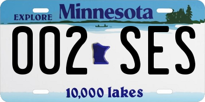 MN license plate 002SES