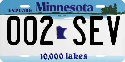 MN license plate 002SEV