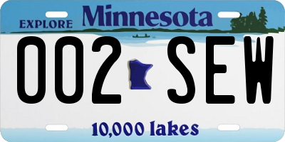 MN license plate 002SEW