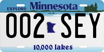 MN license plate 002SEY