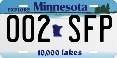 MN license plate 002SFP