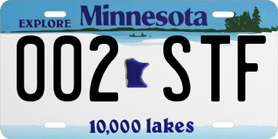 MN license plate 002STF