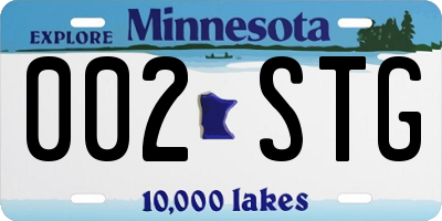 MN license plate 002STG