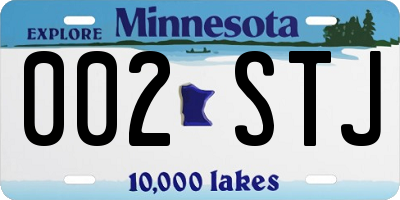 MN license plate 002STJ