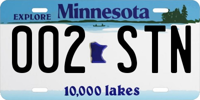 MN license plate 002STN