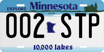 MN license plate 002STP