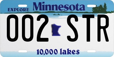 MN license plate 002STR