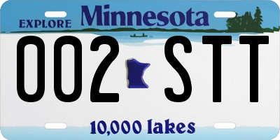 MN license plate 002STT