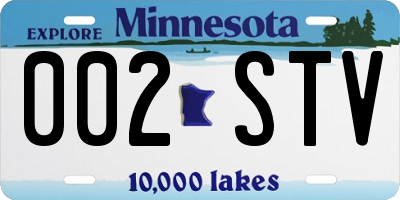 MN license plate 002STV