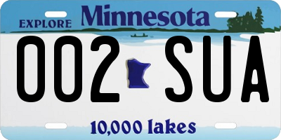 MN license plate 002SUA
