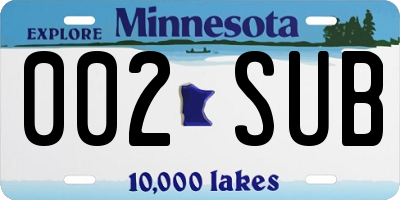MN license plate 002SUB