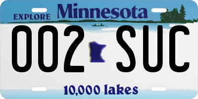 MN license plate 002SUC