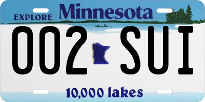 MN license plate 002SUI