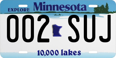 MN license plate 002SUJ