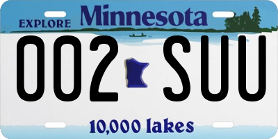 MN license plate 002SUU