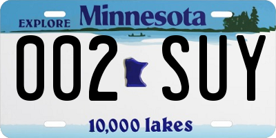 MN license plate 002SUY