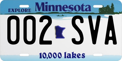 MN license plate 002SVA