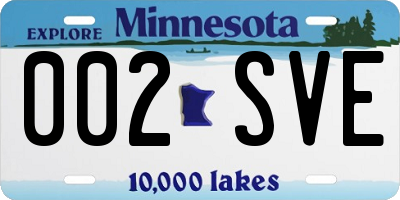 MN license plate 002SVE