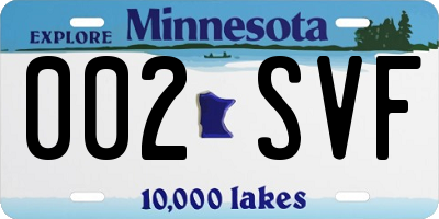MN license plate 002SVF