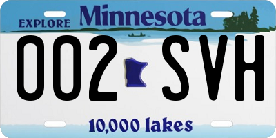MN license plate 002SVH