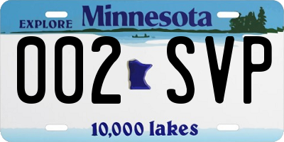 MN license plate 002SVP