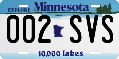 MN license plate 002SVS