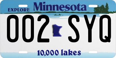 MN license plate 002SYQ