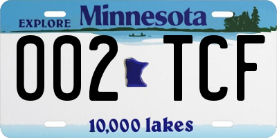 MN license plate 002TCF