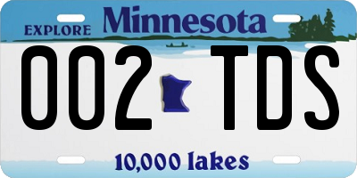 MN license plate 002TDS