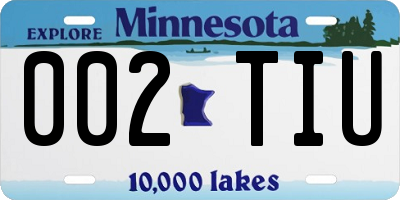 MN license plate 002TIU