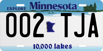 MN license plate 002TJA