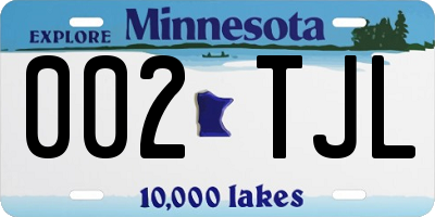 MN license plate 002TJL