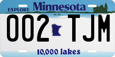 MN license plate 002TJM