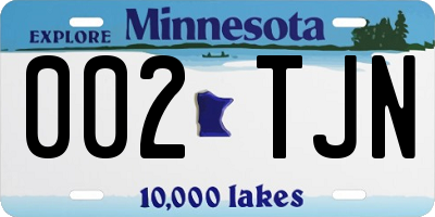 MN license plate 002TJN