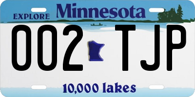 MN license plate 002TJP