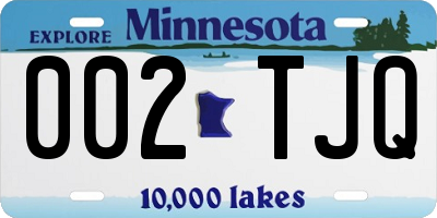 MN license plate 002TJQ