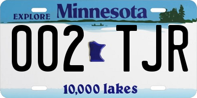 MN license plate 002TJR